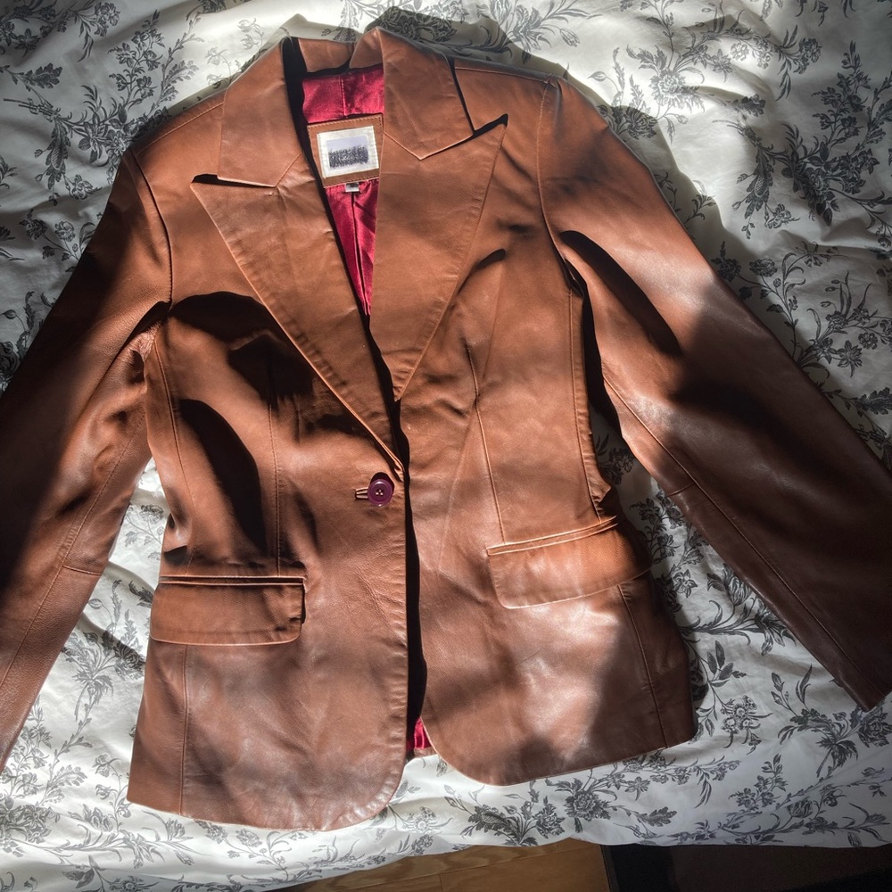 Genuine Leather Vintage Blazer Jacket